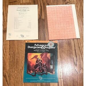AD&D MV1 Midnight on Dagger Alley TSR 9104 Magic Viewer Module + Maps NO VIEWER
